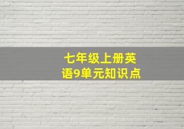 七年级上册英语9单元知识点