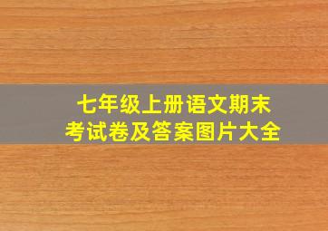 七年级上册语文期末考试卷及答案图片大全