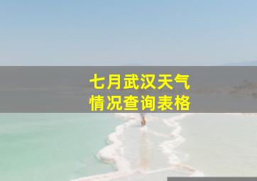 七月武汉天气情况查询表格