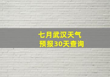 七月武汉天气预报30天查询