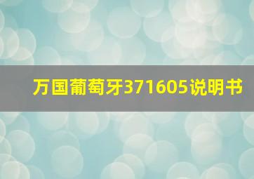 万国葡萄牙371605说明书