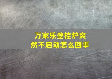 万家乐壁挂炉突然不启动怎么回事