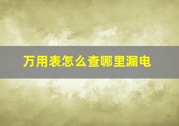 万用表怎么查哪里漏电