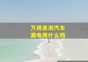 万用表测汽车漏电用什么档