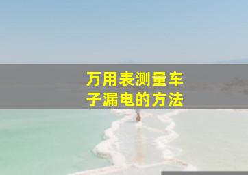 万用表测量车子漏电的方法