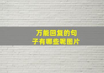 万能回复的句子有哪些呢图片