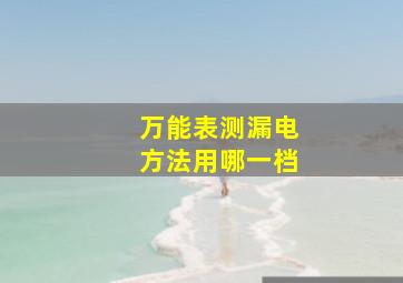 万能表测漏电方法用哪一档