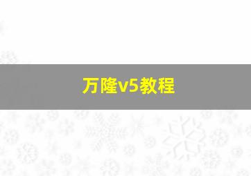 万隆v5教程