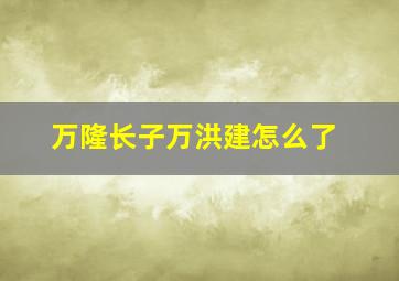 万隆长子万洪建怎么了