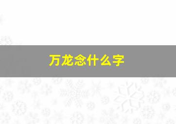 万龙念什么字