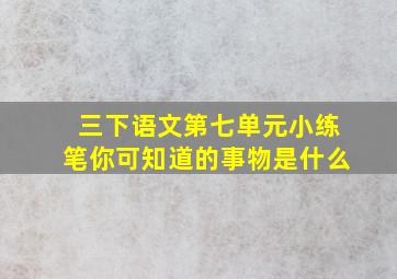 三下语文第七单元小练笔你可知道的事物是什么