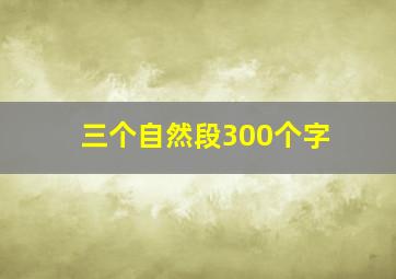 三个自然段300个字