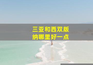 三亚和西双版纳哪里好一点