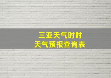 三亚天气时时天气预报查询表