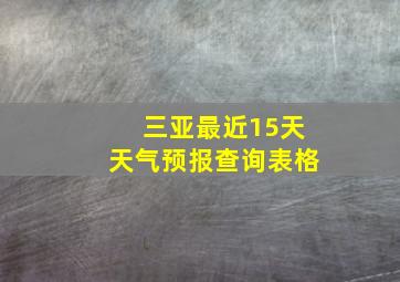 三亚最近15天天气预报查询表格