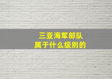 三亚海军部队属于什么级别的