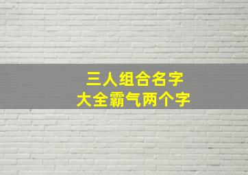 三人组合名字大全霸气两个字