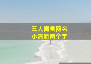 三人闺蜜网名小清新两个字