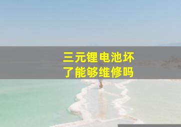 三元锂电池坏了能够维修吗