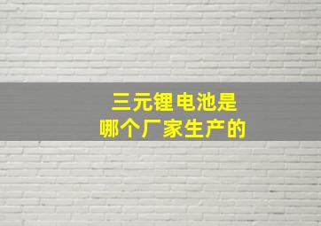 三元锂电池是哪个厂家生产的