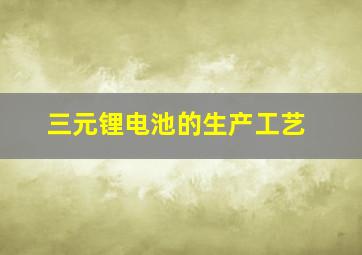 三元锂电池的生产工艺