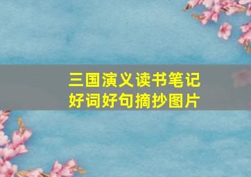 三国演义读书笔记好词好句摘抄图片