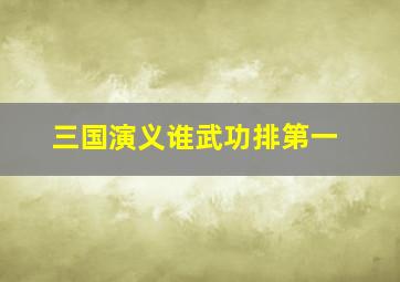 三国演义谁武功排第一