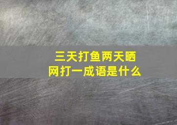 三天打鱼两天晒网打一成语是什么