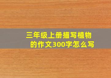 三年级上册描写植物的作文300字怎么写