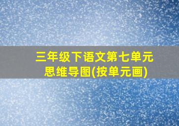 三年级下语文第七单元思维导图(按单元画)