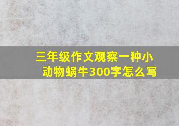 三年级作文观察一种小动物蜗牛300字怎么写