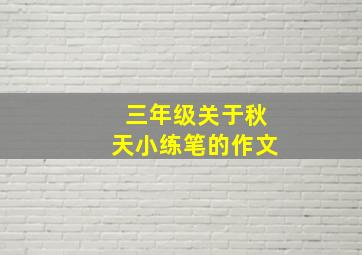 三年级关于秋天小练笔的作文