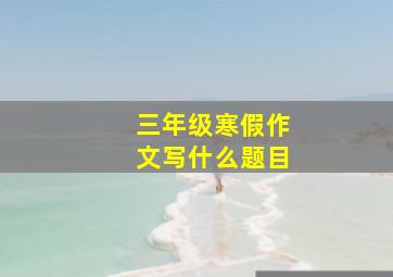 三年级寒假作文写什么题目