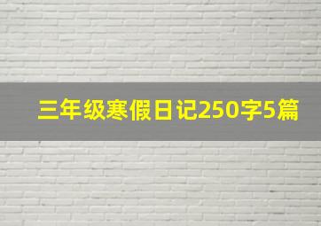 三年级寒假日记250字5篇