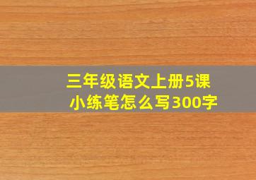 三年级语文上册5课小练笔怎么写300字