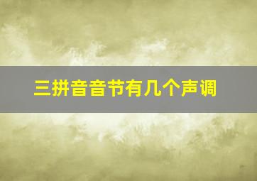 三拼音音节有几个声调