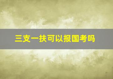 三支一扶可以报国考吗