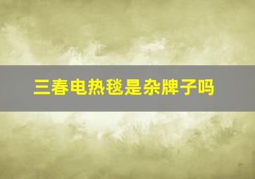 三春电热毯是杂牌子吗