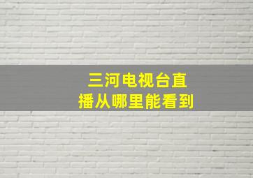 三河电视台直播从哪里能看到