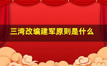 三湾改编建军原则是什么