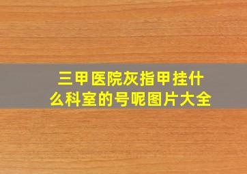 三甲医院灰指甲挂什么科室的号呢图片大全