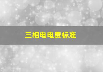 三相电电费标准