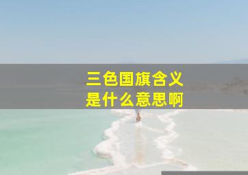 三色国旗含义是什么意思啊