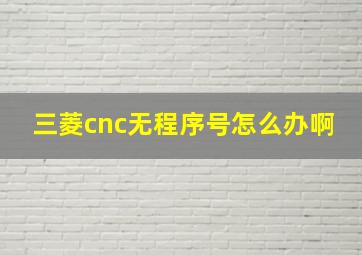 三菱cnc无程序号怎么办啊