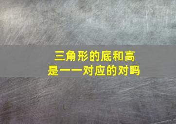 三角形的底和高是一一对应的对吗