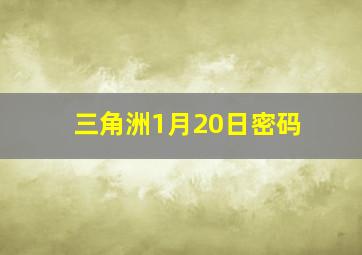 三角洲1月20日密码