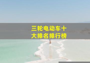 三轮电动车十大排名排行榜