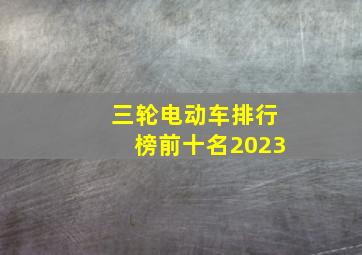 三轮电动车排行榜前十名2023