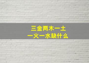 三金两木一土一火一水缺什么