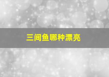 三间鱼哪种漂亮